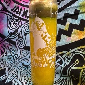 Santa Muerte Lluvia de Oro Yellow Candle